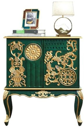 EINES Sideboard-Buffetschrank Leichter Luxus-Eingangsschrank aus massivem Holz, Geschnitzte Eingangshalle, Trennwand, Landhausdekoration, Retro, altes Sideboard Küchenbuffet-Aufbewahrungsschrank