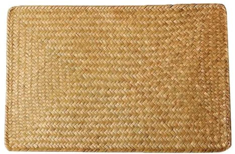 AMEEDA Set Platzsets Seegras-Tischset, handgewebt, rechteckig, Rattan-Tischsets, Stroh, Teetasse, Topflappen, Küchengeschirr-Zubehör(Extra Large 43 X 30)