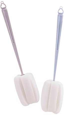 COLLBATH 2pcs Water Bottle Cleaner Brush with Long Handle Soft Sponge Heads for Household Kitchen Use Hanging Storage Design