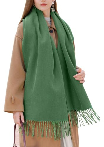 Enwokran Damen Winter Schal Oversized Kaschmir Wendbar Lange Winterschal Weich Wraps Groß Karo Fransen Schal Warm Schal für Herbst Winter Hochzeiten Abendkleider