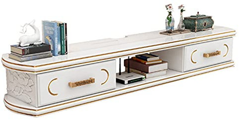 LFONDIGE An der Wand montiertes TV-Schrankregal, schwebendes Regal, an der Wand montierter TV-Schrank, Lagerregal für Set-Top-Box, Satelliten-Spielekonsole, Kabelbox, multifunktionales Displayregal