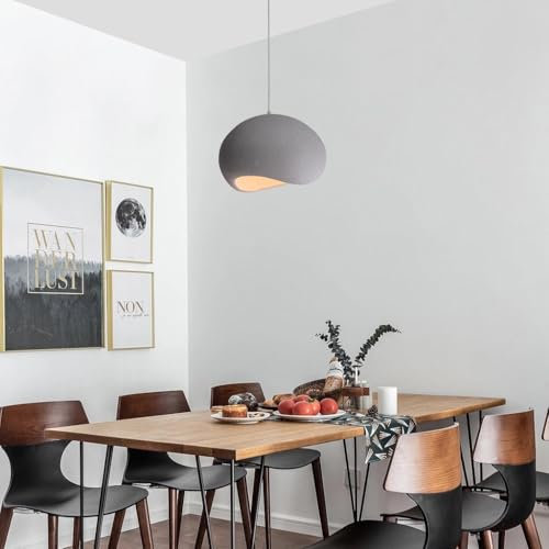 DOCJX Moderne Pendelleuchte Wabi-Sabi-Wind Kronleuchter Weiße Elegant Hängender Höhenverstellbar Deckenleuchte Traditionellen Landhausstil Für Wohnzimmer Küche Esszimmer Esstisch Schlafzimmer Flur(Gra