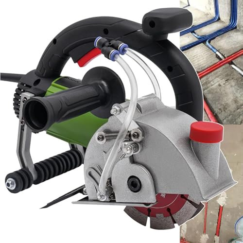 Electric Wall Chaser, Wall Groove Cutting Machine, 5'' Blades Electric Concrete Saw Grooving Concrete Cutter,1800W for Brick Slotting Groover,2 Blades
