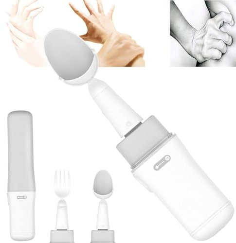 SXTYFBB Cuillère Anti-tremblement pour la maladie de Parkinson, cuillère Anti-tremblement Intelligente, Aide à l'alimentation Anati-Shake pour Les Personnes âgées