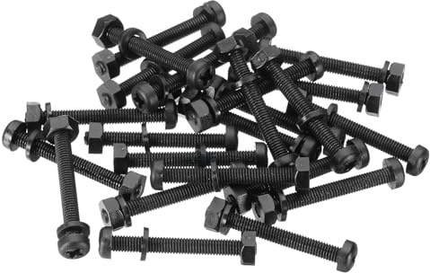PATIKIL M3x25mm Boulons En Nylon Noir Ecrous En Plastique Ensemble De Vis A Tete Et Ecrous A Filetage Complet Pour Projets De Fixation Industriels Et Domestiques, 24 Ensembles
