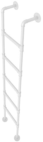 Scala in metallo da parete, altezza 100-300 cm, scala antincendio in ferro battuto bianco per casa, loft, tetto esterno, cantina, garage, pozzo finestra (134 cm)