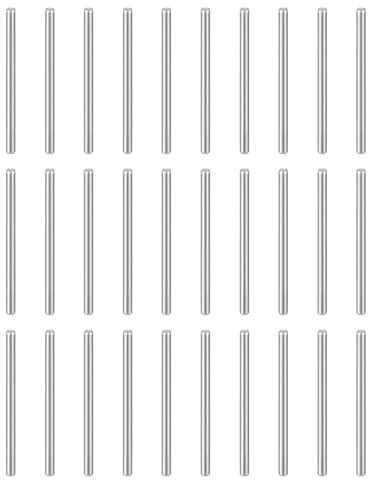 sourcing map 100pcs Dowel Pins M1.5(1.5mm) x 25mm 304 Stainless Steel Cylindrical Shelf Support Peg Pin Rod Fasten Elements for Metal Devices Wood Furniture DIY Installation, Silver