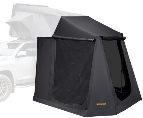 SanHima Jervis Dachzelt, seitlicher Nebenraum – 80,7 m², geräumiger Platz mit abnehmbarem PVC-Boden, Heringen und Aufbewahrungstasche