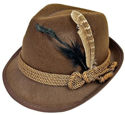 Hsternexy Trachtenhut Herren Bier Oktoberfest Kostüm Jagdhut Party Bayernhut Filzhut Karneval Bayerischer Hut Trachtenhüte Retro Trachten Accessoires Wanderhut Mit Feder Schützenhut