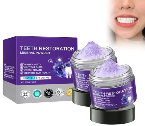 2pcs Poudre De Blanchiment Des Dents Violette 50g, Poudre Blanchissante Et Renforçante Pour Dents, Pour Tous Les Types De Dents, Nettoie Les Odeurs Des Dents