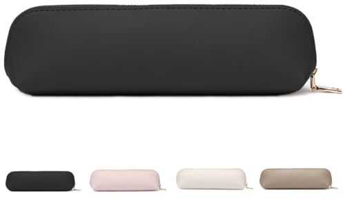 VIDSTW Pencil Case PU Estuches 18,5 × 6 × 5,5 cm (Negro)