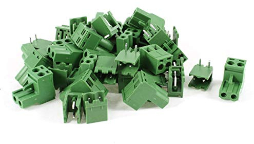 sourcing map 20 PCS AC 300 V 10 a Schraubanschluss steckbar Terminal Block | 5, 08 mm Pitch, 2 Pin