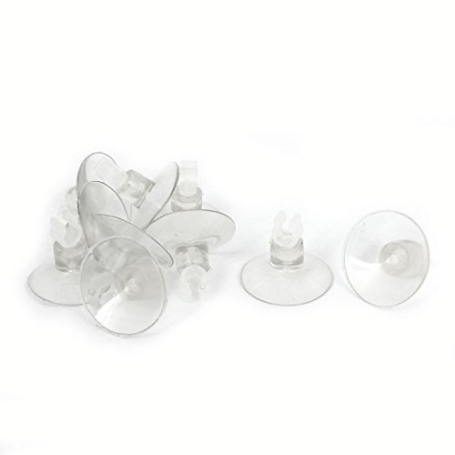 sourcing map Aquarium Saugnapf Halterung 10 Stück Für CO2 Airline Schlauch | Material: Plastik, Farbe: Klar, Saugnapfdurchmesser: 27mm, Für CO2 Schlauch, Diffusoren, Rückschlagventil