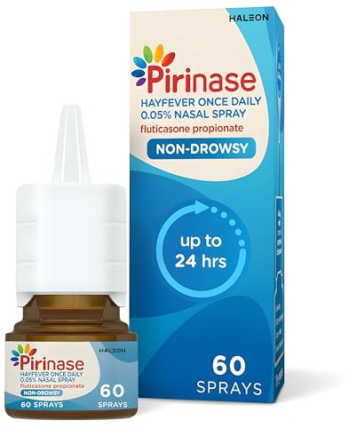 Pirinase Nasal Spray, Hayfever Relief for Adults, Once a Day Dose, 60 Sprays