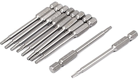 sourcingmap Embouts de tournevis de sécurité magnétiques creux Tt10 Torx à tige hexagonale 1/4
