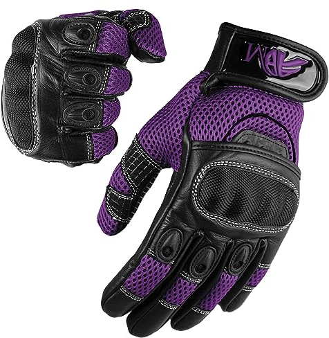 ADM Guanti da Moto, Guanti per corse in Motocicletta, per guidare Quad (ATV), per Arrampicata, per Escursioni, per Mtb e Altri Sport All'aperto, Guanti da corsa,Donna 9001- L