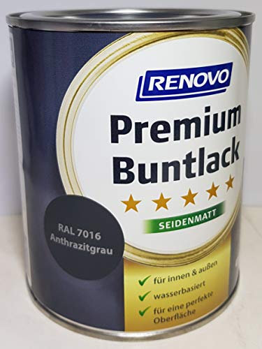 125 ml RENOVO Premium Buntlack seidenmatt, RAL 7016 Anthrazitgrau