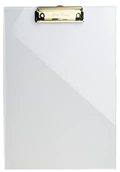 Klemmbrett Acryl Transparent mit Gold – DIN A4 Clipboard mit Metallklemme – Schreibbrett für Büro, Schule & Homeoffice