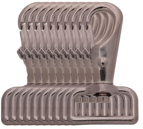 BIKICOCO 2,5 cm Drehgelenk, Kipp- und Stoßmechanismus, Karabinerhaken, federbelasteter Clip, Gunmetal – 10 Stück