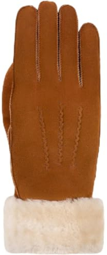 Schwartz & von Halen Handschuhe Damen - Giocante - Leder - 100% Lammfell-Wildleder - Luxuriöses Futter aus weißem Schafspelz - Braun - L - 8