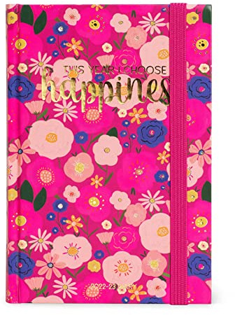 Legami - Kalender 16 Monate Tagesplaner, Medium, 2022/2023, 12 x 18 cm, Thema Flowers, aus FSC®-zertifiziertem Papier, von September 2022 bis Dezember 2023, weißes Papier 80g/m²