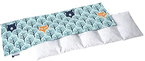 Medi Partners Kirschkernkissen Mikrowelle 60x20cm Körnerkissen groß Wärmekissen 800g 100% Baumwolle 5 kammern abnehmbarer Bezug - Kirschkernkissen nacken schulter Kältetherapie (Wald)