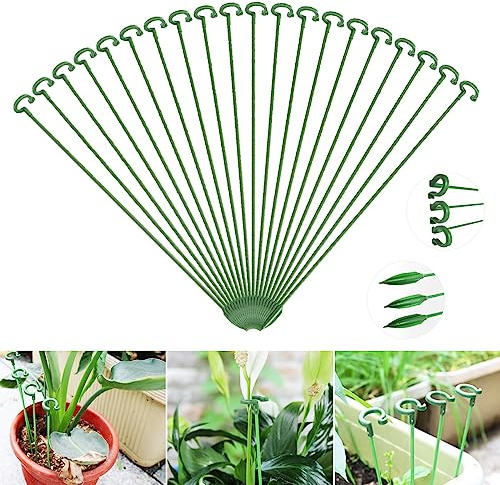 SIYINGSAERY 20PCS Plant Support Stakes 27cm/10.6 Inch Garden Single Stem Plant Stakes Fibreglass Plant Stakes Garden Flower Supports Plant Cage Support Rings for Flowers Peony Amaryllis Lily Rose