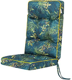 Bjird Stuhlauflagen für Gartenmöbel Sitzpolster für Niederlehner Gartenmöbelauflagen, Sitzkissen, Gartenstuhl-Auflage - Outdoor/Indoor geeignet - mit 8cm Dicke Polsterung - 120x50x8 cm - grüne Wiese