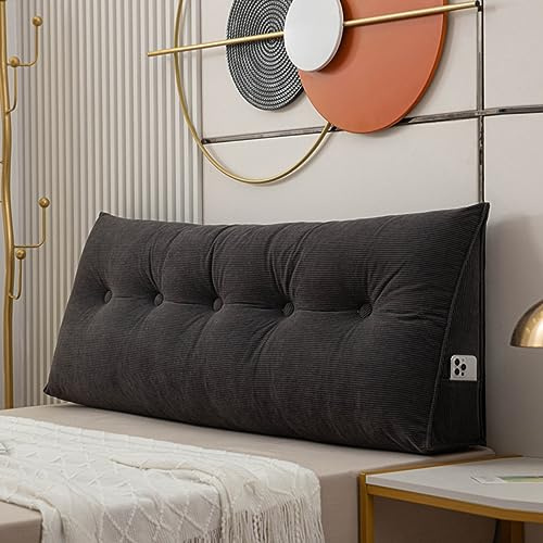 Triangulär huvudgavel kudde – 100 x 50 x 20 cm mjuka stora bekväma läskuddar för sängar soffor – ryggkorsryggstödskudde – sovrum kilkuddar