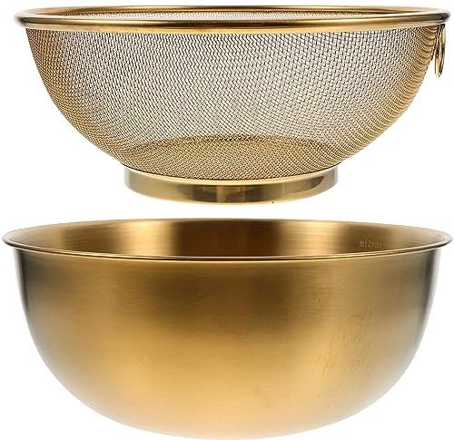 UPKOCH Passoire Inox 22.50 Cm Avec Bol Drainant Panier À Riz Et Légumes Égouttoir Cuisine Pratique Pour Lavage Efficace En Acier Inoxydable