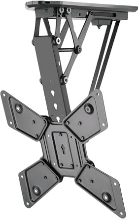 TM Electron Soporte TV Motorizado Techo Abatible, VESA hasta 400X400, para Pantallas de 23” hasta 55”, Ajustes de Nivelación, Perfil 108mm, hasta 30kg.