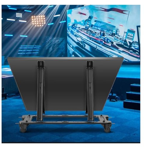 GIUSON tv ständer rollbar Konzertbühnen-rollender Fernsehwagen, Winkeleinstellung Kommerziell Bodenständig Monitorwagenständer Für 32-75 Flat-TVs, Wettbewerbsseite/Sprechbühne
