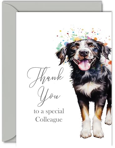Dankeskarten für Kollegen – Party Hund – Dankeskarten für Kollegen von Arbeit Freund Chef Herzliche Wertschätzungskarte A5 Thank You So Much Grußkarten