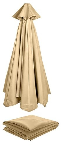 Telo di ricambio per ombrellone da giardino con 8 costole Copertura di ricambio per esterni, giardino, spiaggia, piscina Ombrellone di ricambio in poliestere (solo baldacchino)(Color:Khaki,Dimensione: