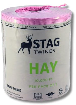Stag Hay Baler Twine, 5,000ft,(1,525m), 1 Spool/Reel, 3mm thickness, Pink, Multi use, strong string