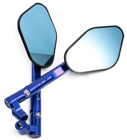 WKXTECZT Lenkerendenspiegel Für Z900 Z1000 Z800 Z750 Z650 Z300 Z250 Z125 Motorrad Seitenspiegel Rückspiegel Seitenansicht am Lenker(Blau)