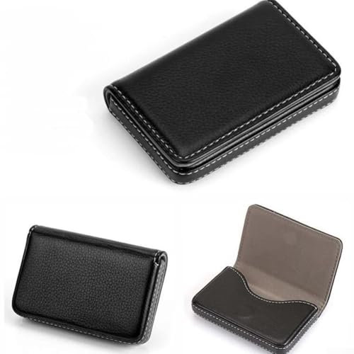 Personalisierte Visitenkartenetui aus PU-Leder, schlankes Design, Kreditkartenetui (schwarz)