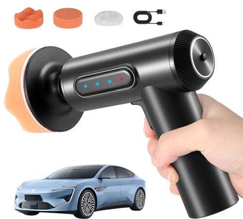 Cordless Car Polisher with 2000mAh Rechargeable Battery, 20000 RPM Speed, 3 Polishing Pads, Cordless Car Buffer Polisher Machine Kit for Car Care Clean Detailing Polishing Waxing