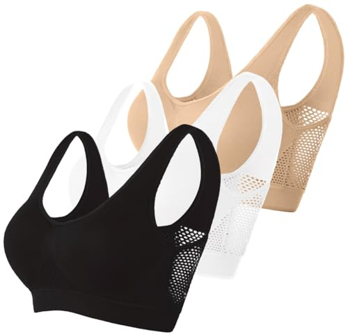 Memoryee Padded Sports Bras Women Medium Impact Plus Size for Large Breasts Push Up Seamless Breathable for Yoga Running Crop Top