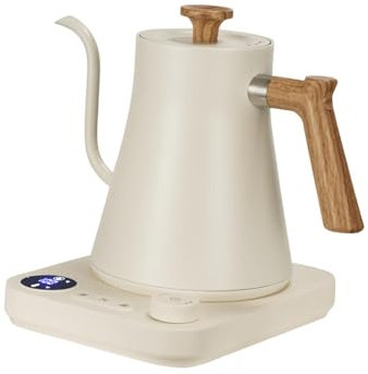 YWJLQH Hervidor de Agua eléctrico de Cuello de Cisne, 1200W, Ideal para té y café, Blanco, Individual