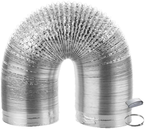 Luftleitungen Rohr Flexibler Abluftschlauch Lüftungsschlauch Flexibel Rohrdurchmesser 80/100/120/150/160/170/180/200/250/300mm für Klimaanlage, Trockner, Abzugshaube, Wäschetrockner(3.0m,200mm)