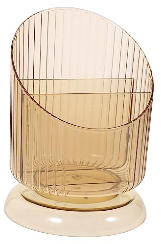 Veemoon Organisateur Transparent pour Pinceaux de Maquillage Compartiments Pot de Rangement Bureau Multifonction pour Makeup Brush Holder et Accessoires de Bureau Or