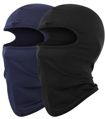 JiaYouLC Confezione da 2 passamontagna leggeri per bambini, sottili, per casco, sci, ciclismo, pesca, Nero e blu., Taglia unica
