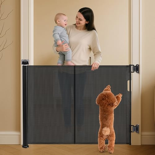 Griglia di protezione per scale allungabile per bambini, 150 CM Cancelletto estensibile per scale per animali domestici, per scale estraibile, per scale, porte, corridoi, interni ed esterni