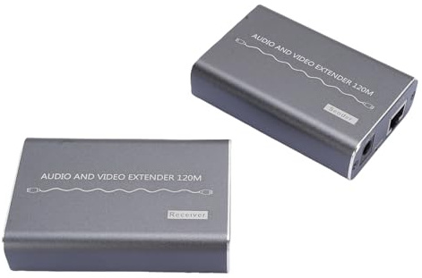 GOWENIC KVM Extender DisplayPort, Cat5e 6 Anzeigeanschluss Extender Kabel HD Splitter Extended Display für Sicherheitsüberwachung Videokonferenzen mit PC, Laptop, Kompatibel (#1)