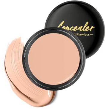 QIC Correttore Coprente Impermeabile con Pennello, Alta Coprenza Correttore in Crema, Lunga Tenuta, Facile da Sfumare, Per Occhiaie e Imperfezioni, Cruelty-Free (140 Natural)