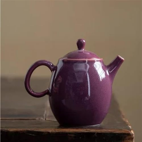 Juegos De Tazas De Té Hervidor Té Para El Hogar Con Colador Colección Artículos Blanco Tetera Cerámica Forma Huevo Jun Kiln Dargon Olla Antigua 160ml Juego De Té De La Tarde(A)