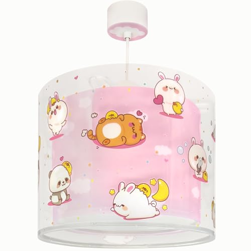 Dalber kinderlampe Pendelleuchte Hängelampe Kawaii Tiere Rosa, 41762S, E27