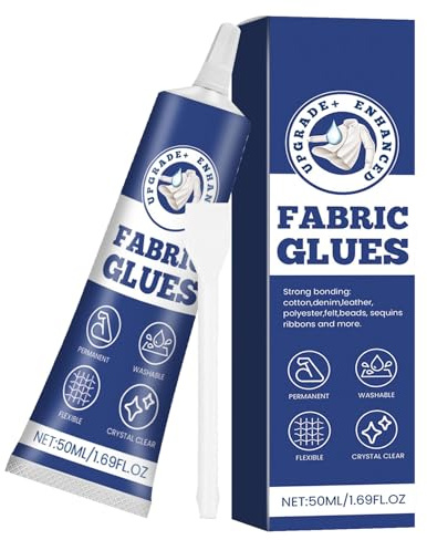 Pegamento Adhesivo Para Tela – Pegamento Para Tela Multifuncional De 50 Ml Para Ropa, Parches, Patrones Y Manualidades – Adhesivo Textil Resistente Al Agua Para Reparaciones De Costura Y Proyect