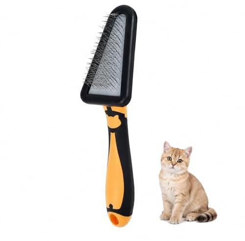 Pet Grooming Triangle Comb for Cats and Dogs, Detangling Shedding Brush for Face, Armpits, Tail, Fur Care, Soft and Durable(Yellow)